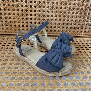 Janie and Jack Toddler Girls Navy Denim Bow Sandals Espadrilles 6